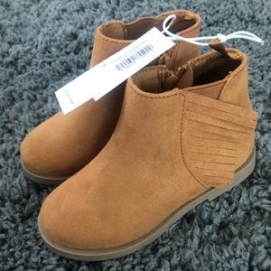Faux-Suede Side-Fringe Booties for Toddler Girls